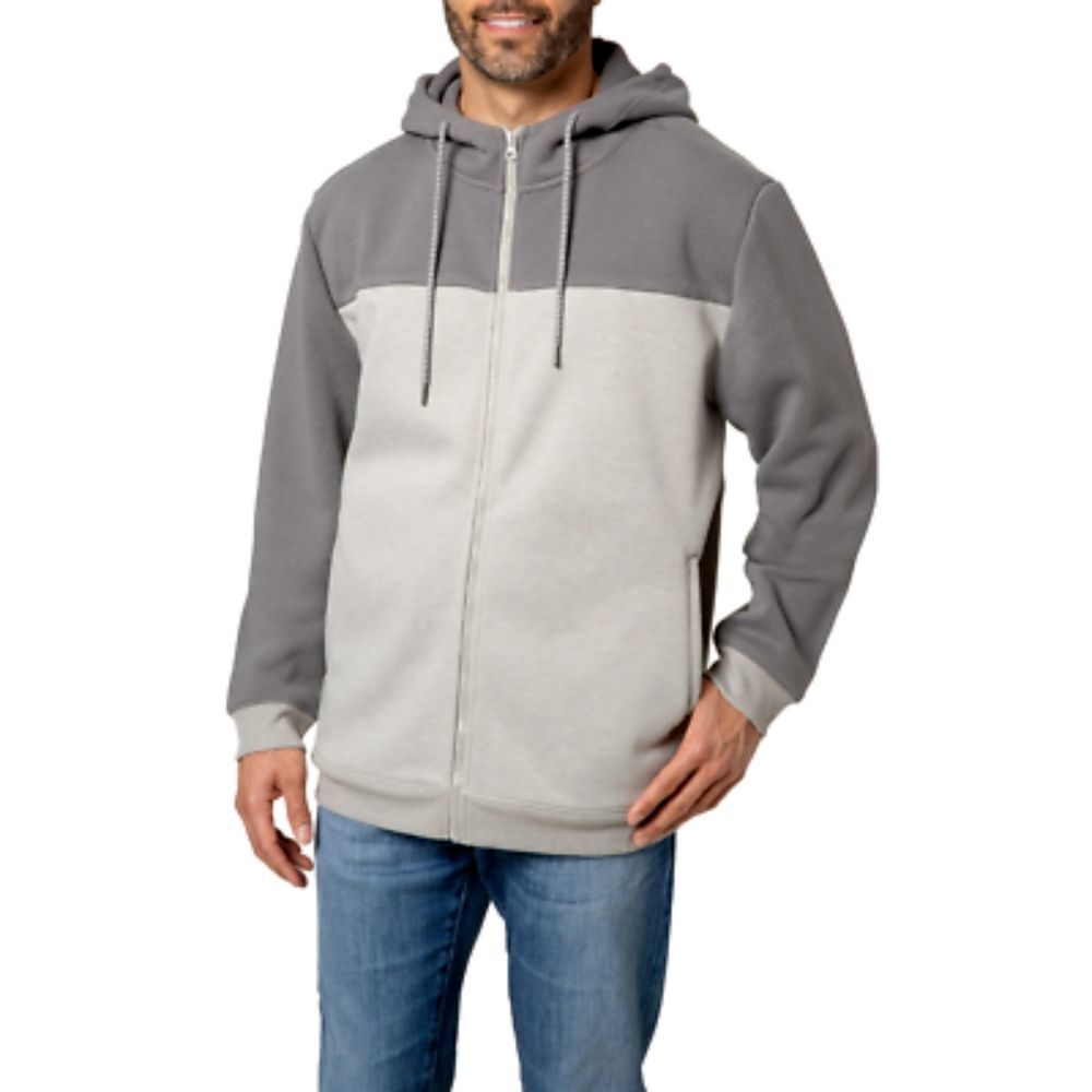 Voyager Men's Full Zip Fleece Hoodie, Gray